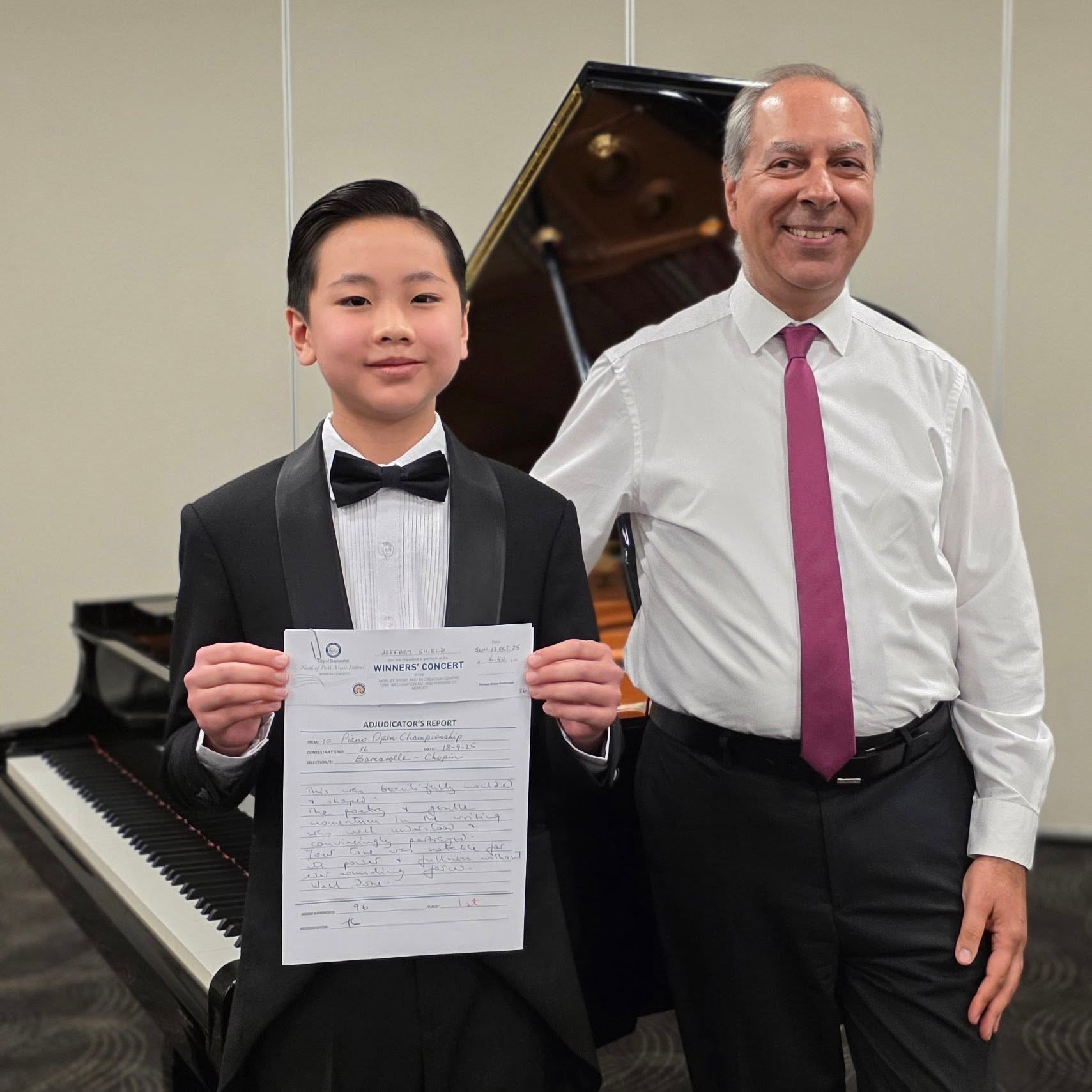 North of Perth Music Festival Open Championship Piano Solo Winner 2025